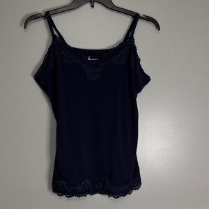 Lane Bryant Navy Lace-Trim Camisole